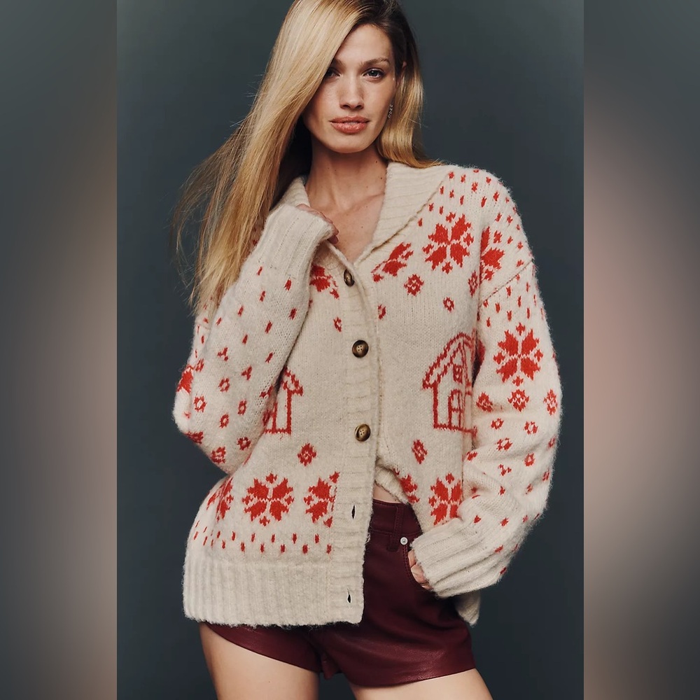 Anthropologie Moon River Cozy Home Collared Cardigan Sweater (Size S) - NWT
